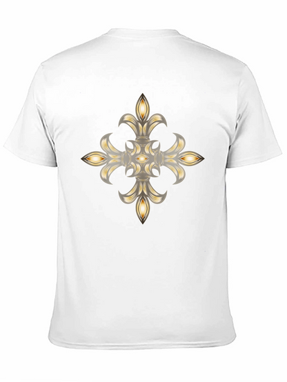 Elegant Fleur-de-lis Graphic Black T-Shirt