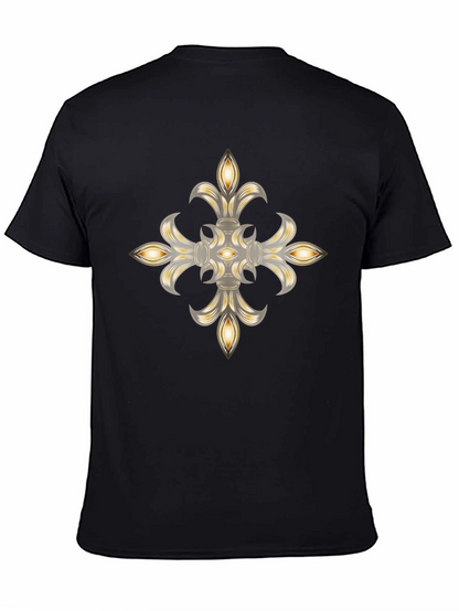 Elegant Fleur-de-lis Graphic Black T-Shirt