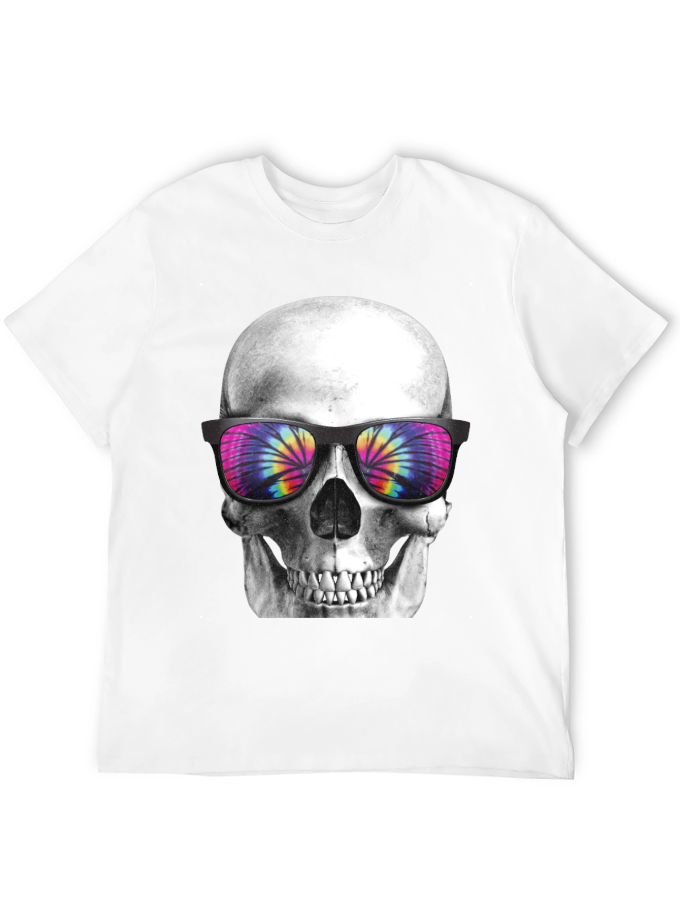 Skull with Tie Dye Sunglasses Graphic Tee
