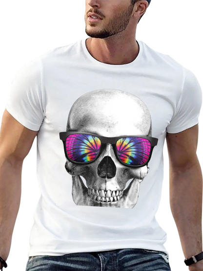 Skull with Tie Dye Sunglasses Graphic Tee