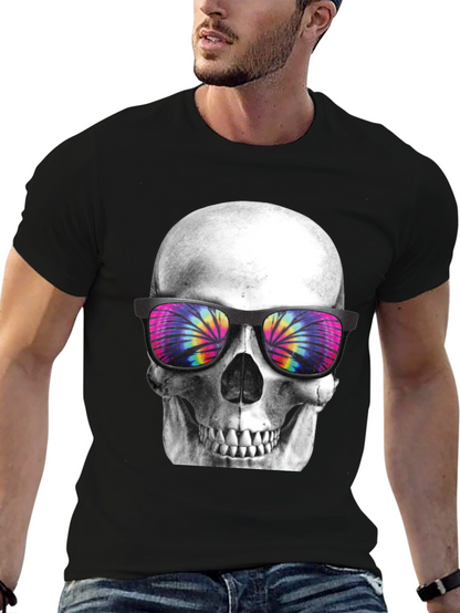 Skull with Tie Dye Sunglasses Graphic Tee