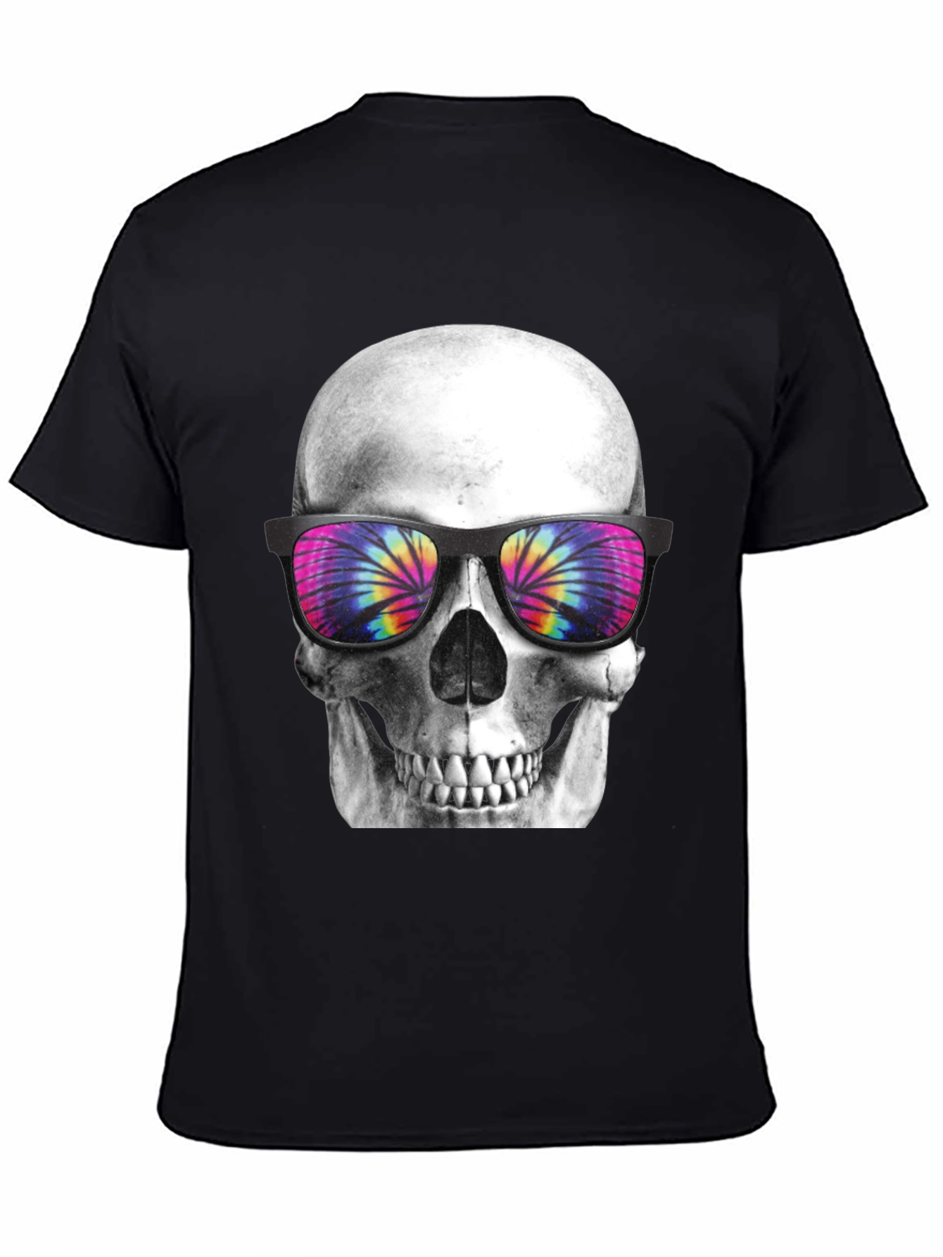 Skull with Tie Dye Sunglasses Graphic Tee