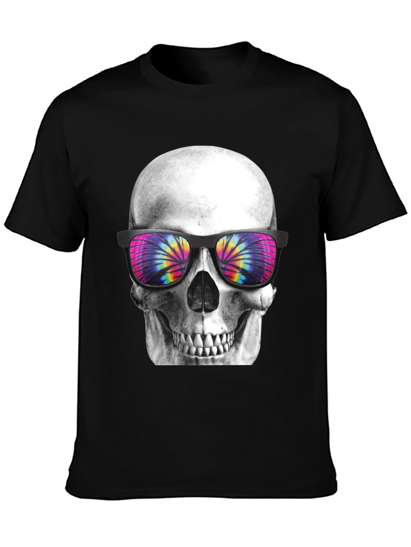 Skull with Tie Dye Sunglasses Graphic Tee