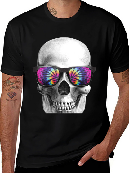 Skull with Tie Dye Sunglasses Graphic Tee