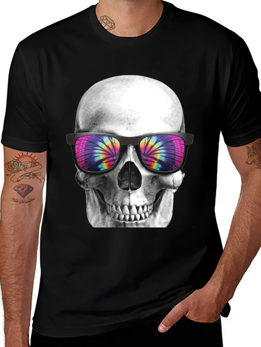 Skull with Tie Dye Sunglasses Graphic Tee