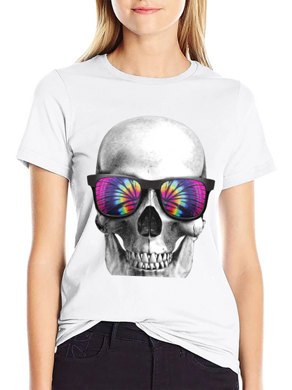 Skull with Tie Dye Sunglasses Graphic Tee