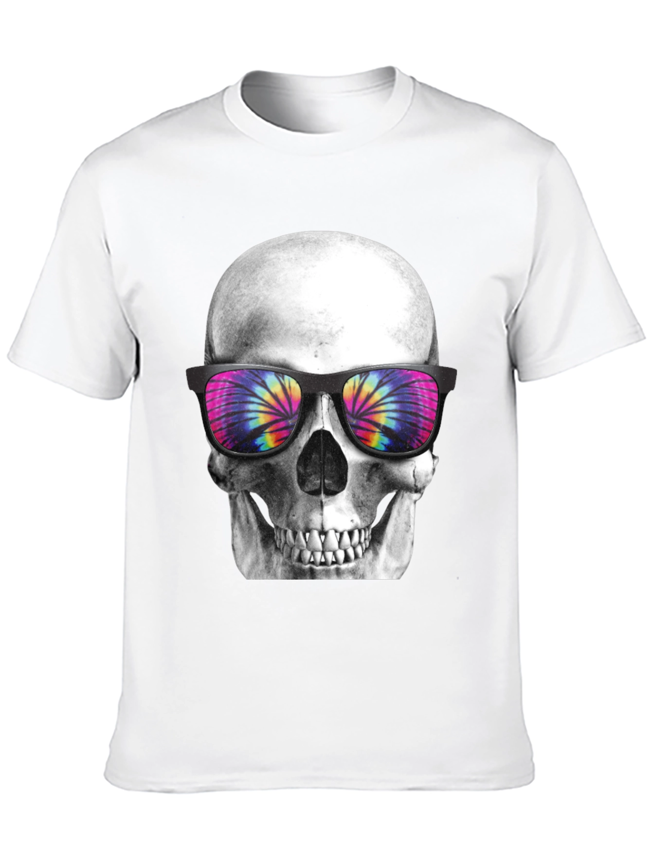Skull with Tie Dye Sunglasses Graphic Tee
