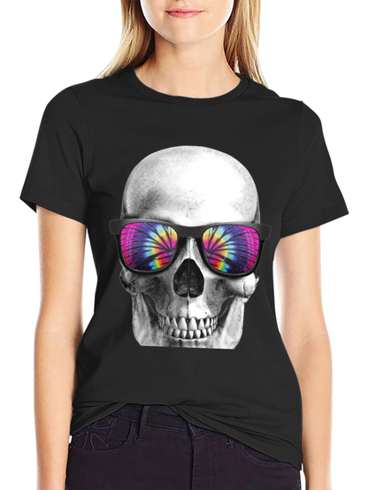 Skull with Tie Dye Sunglasses Graphic Tee