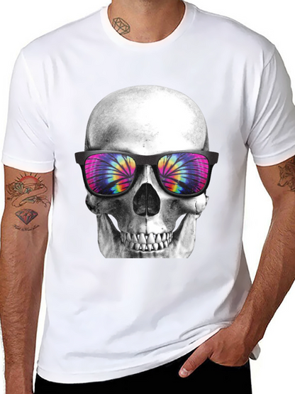 Skull with Tie Dye Sunglasses Graphic Tee