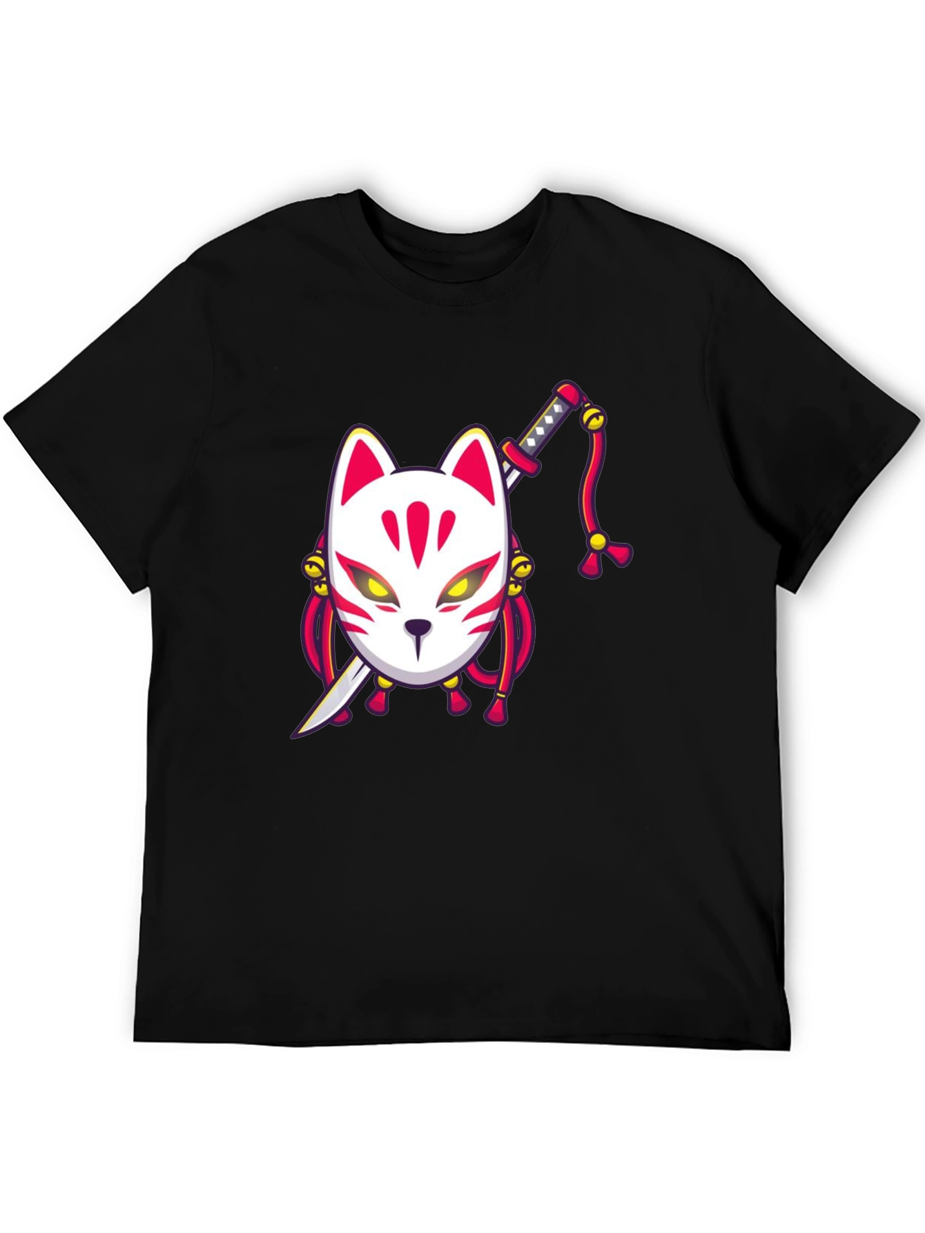 Fox Mask Katana Graphic Tee - Unique Style