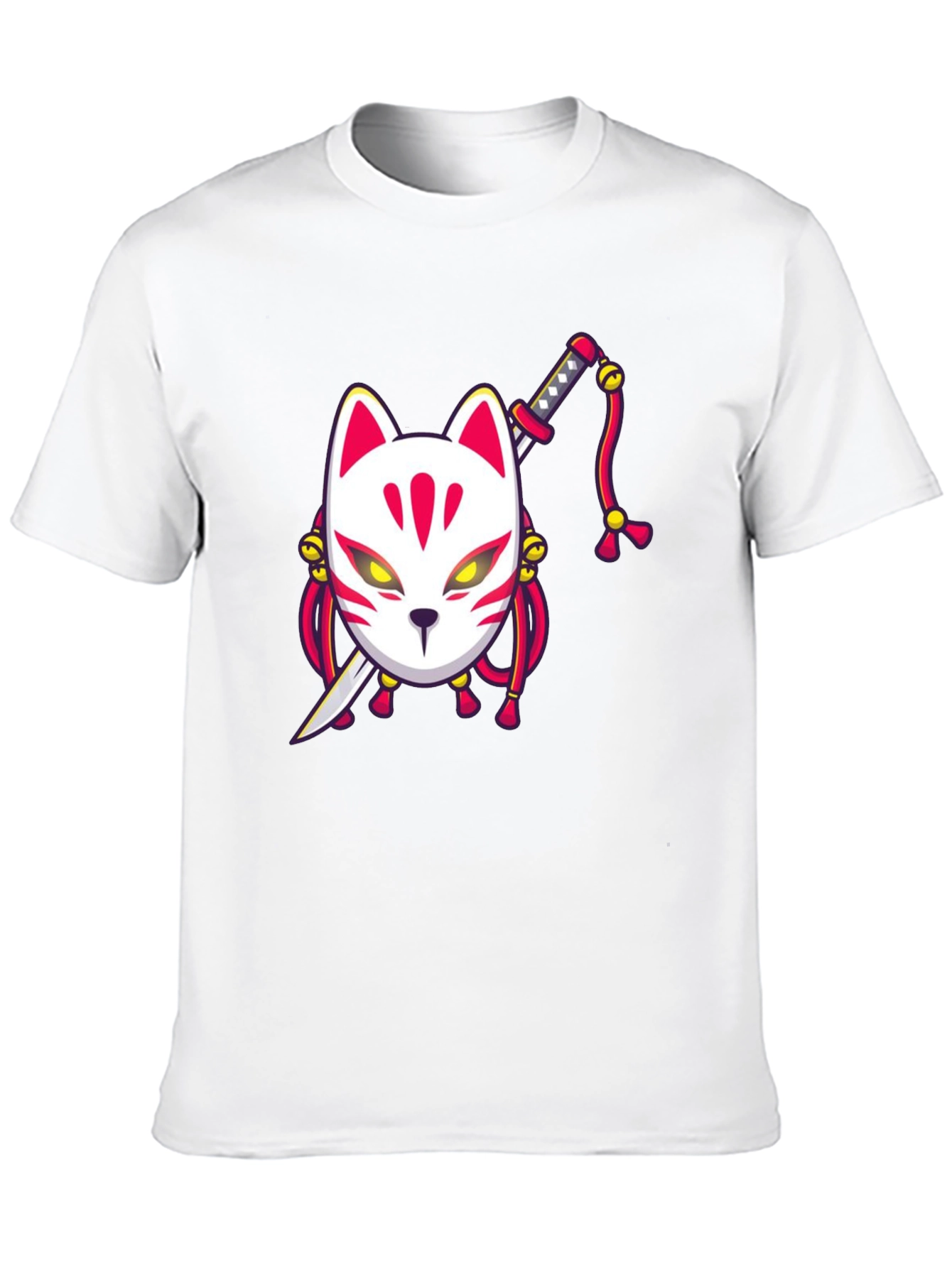 Fox Mask Katana Graphic Tee - Unique Style