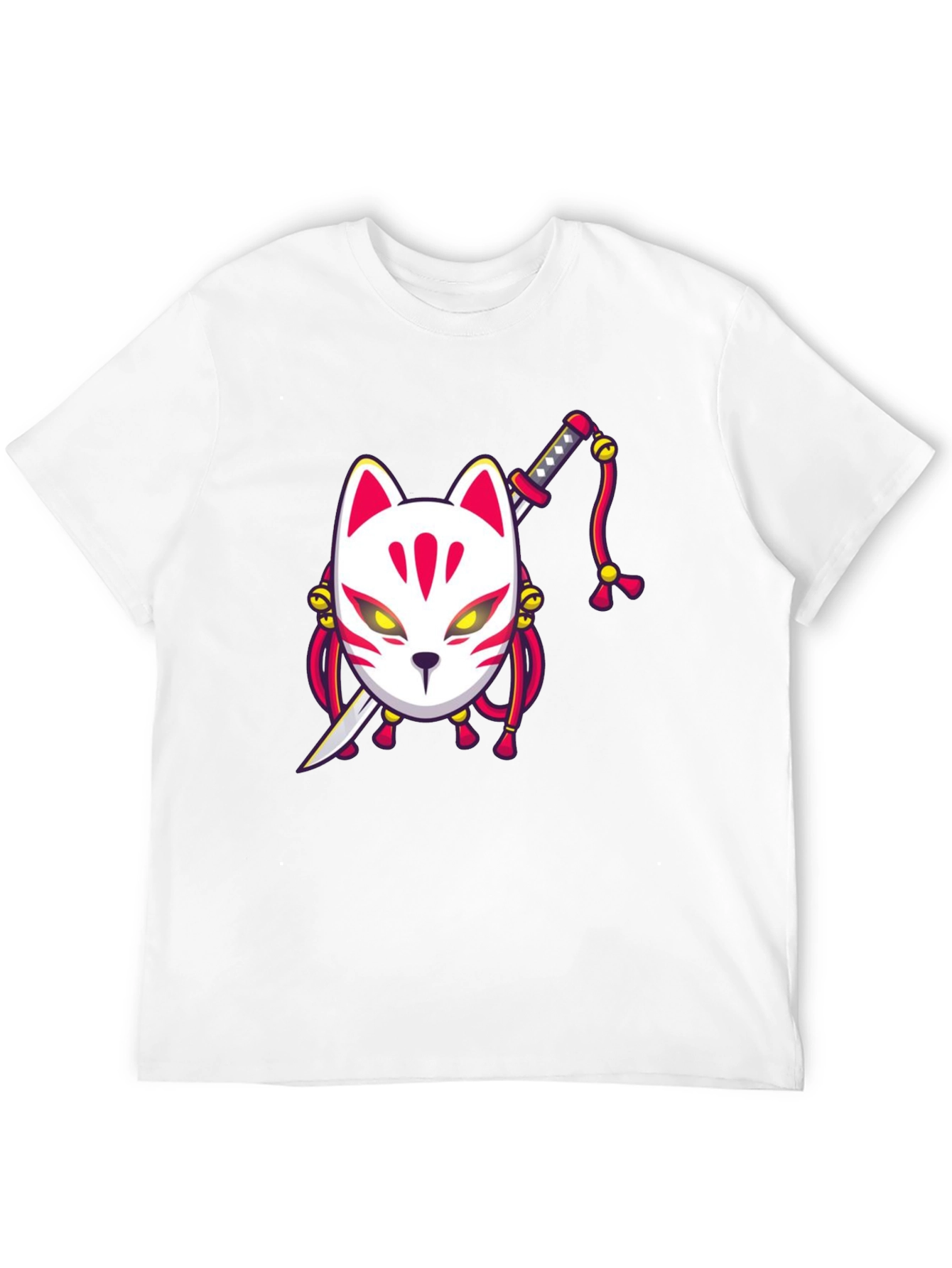 Fox Mask Katana Graphic Tee - Unique Style