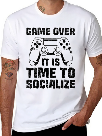 Game Over Socialize T-Shirt - Gamer Apparel