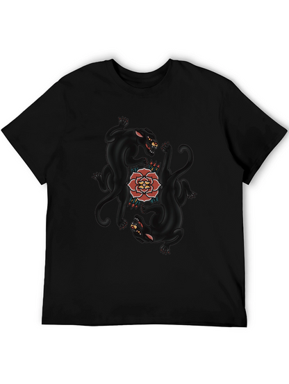 Black Panther & Rose Graphic Tee