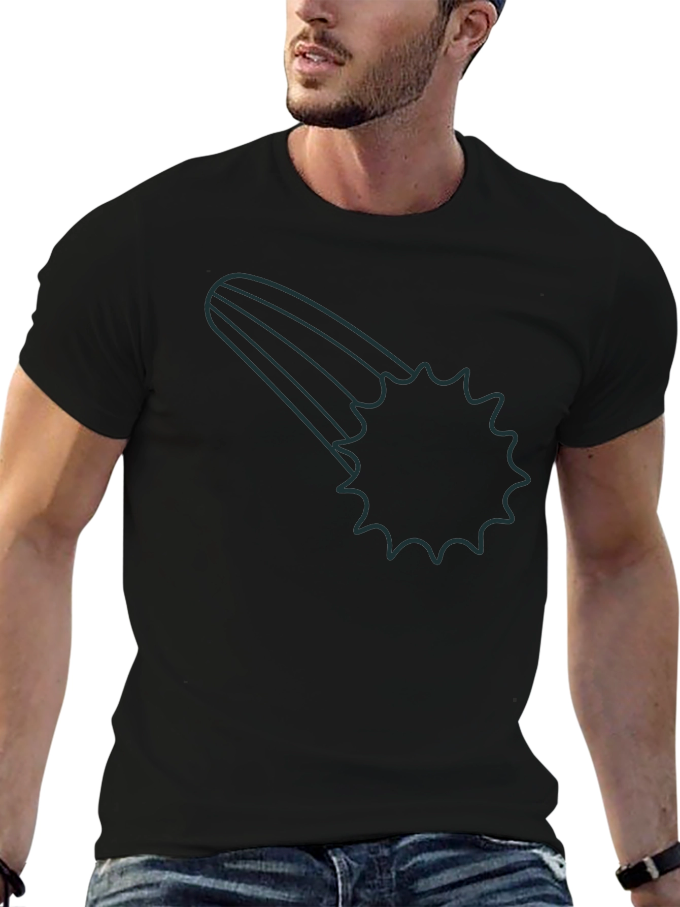 Meteor Shower Graphic Black T-Shirt