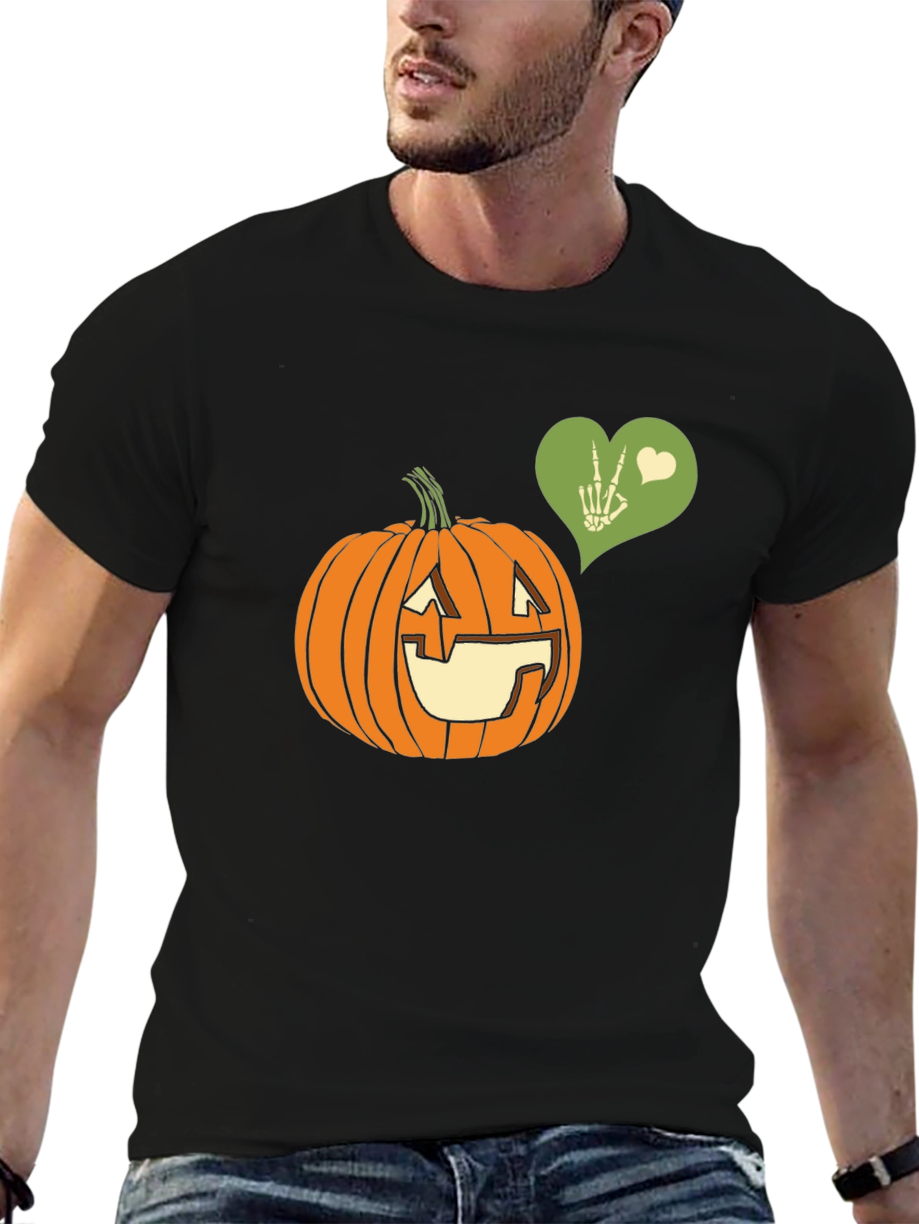 Halloween Pumpkin Peace Sign T-Shirt