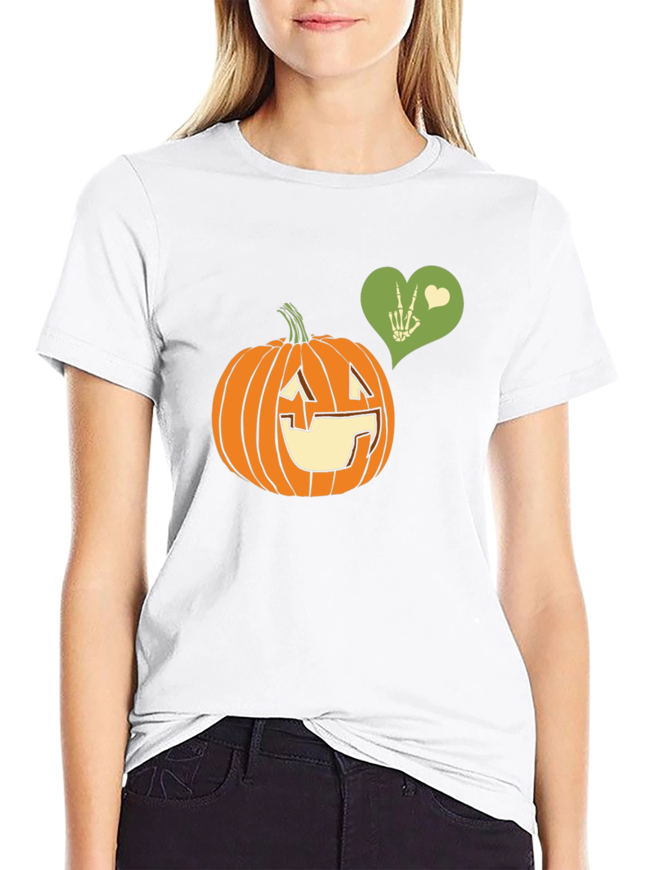 Halloween Pumpkin Peace Sign T-Shirt