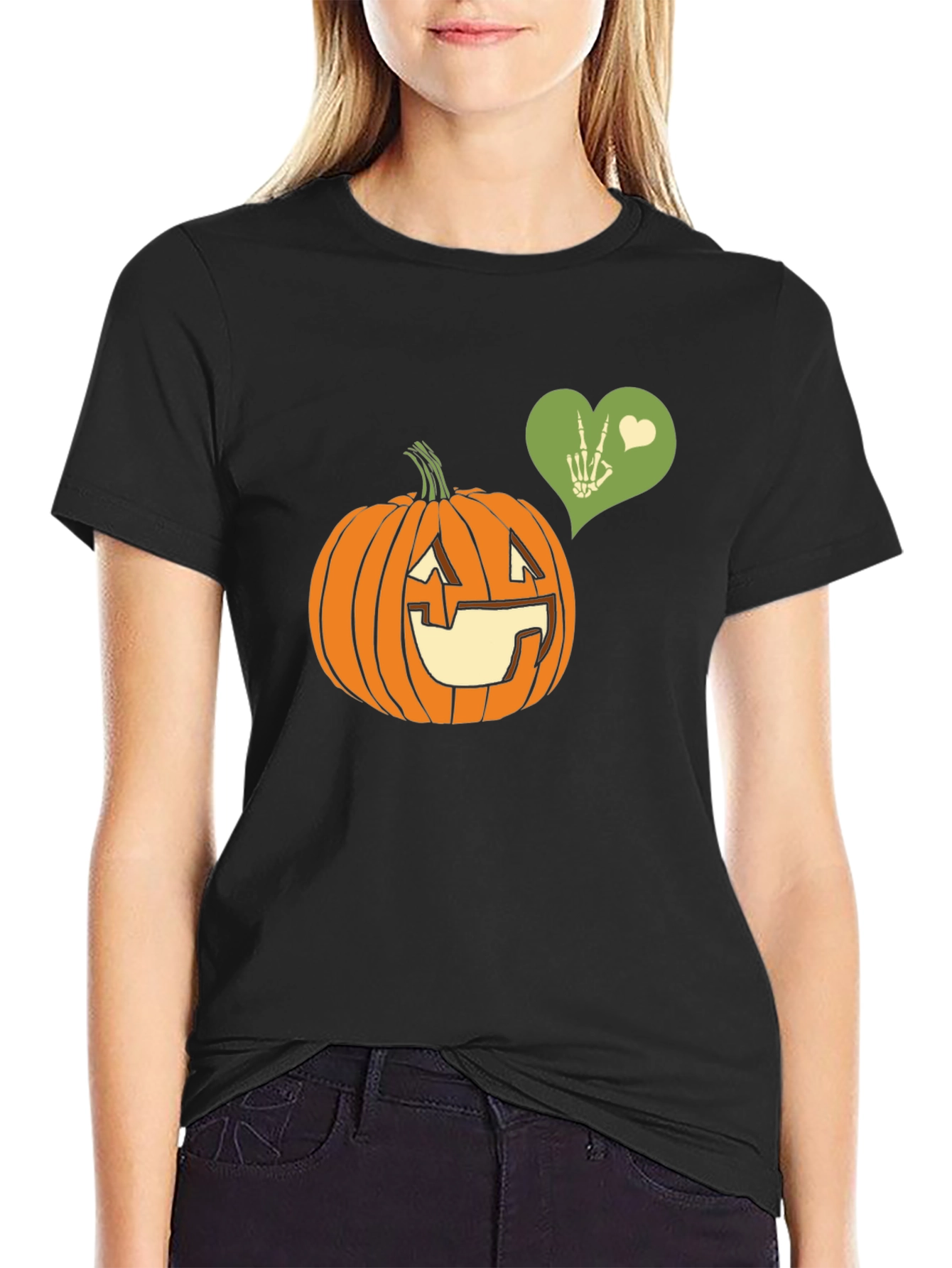 Halloween Pumpkin Peace Sign T-Shirt