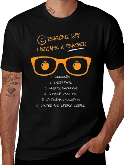 6 Reasons Teacher T-Shirt - Weekends Snow Days Vacation