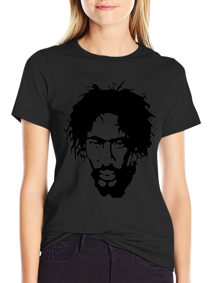 Black Graphic Tee - Silhouette Portrait
