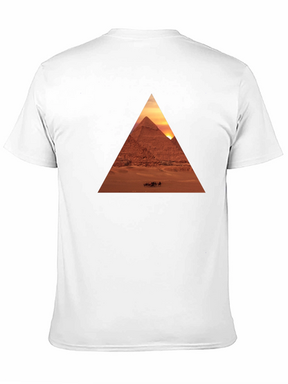 Egyptian Pyramid Triangle Graphic Tee - Black
