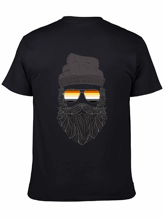 Bearded Man T-Shirt With Bear Pride Sunglasses
