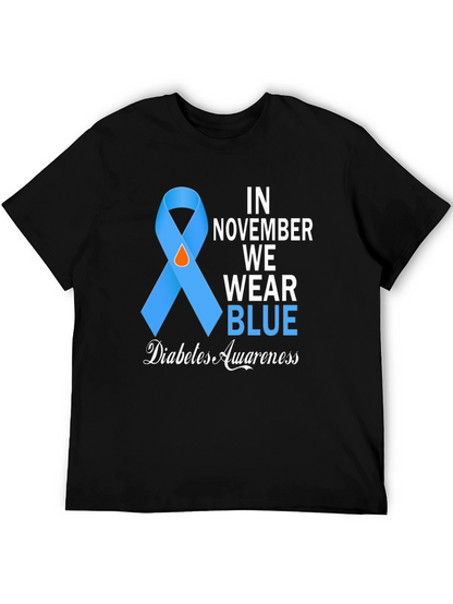Diabetes Awareness Blue Ribbon T-Shirt