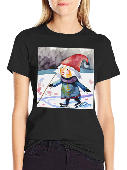 Whimsical Gnome on Ice T-Shirt