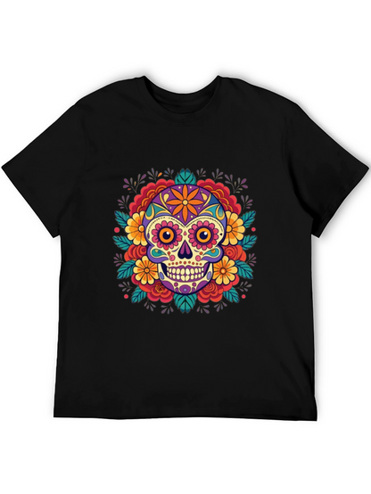 Skull Flower T-Shirt - Dia de los Muertos Style