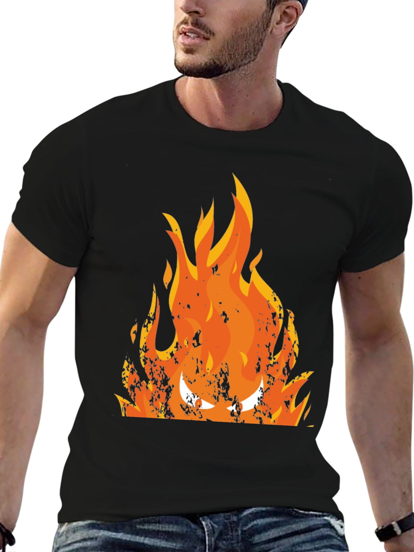 Fiery Inferno Graphic Tee - Mens Black T-Shirt