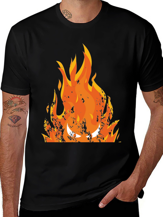 Fiery Inferno Graphic Tee - Mens Black T-Shirt