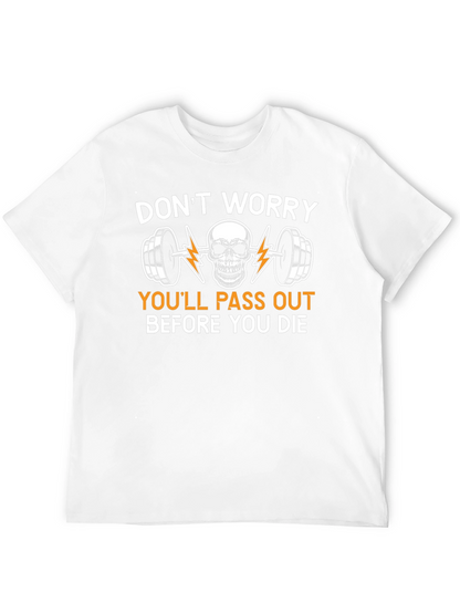 Dont Worry Skull Barbell Graphic Tee