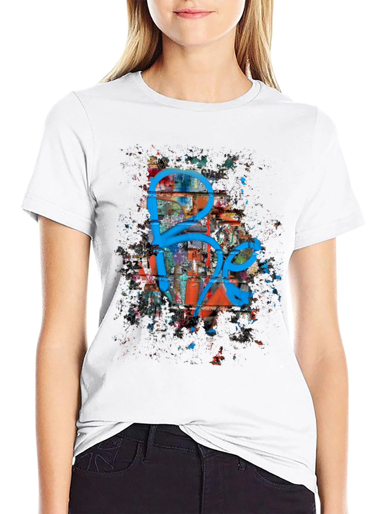 Graffiti Art Graphic Print Black T-Shirt
