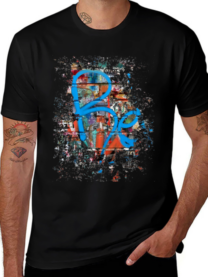 Graffiti Art Graphic Print Black T-Shirt