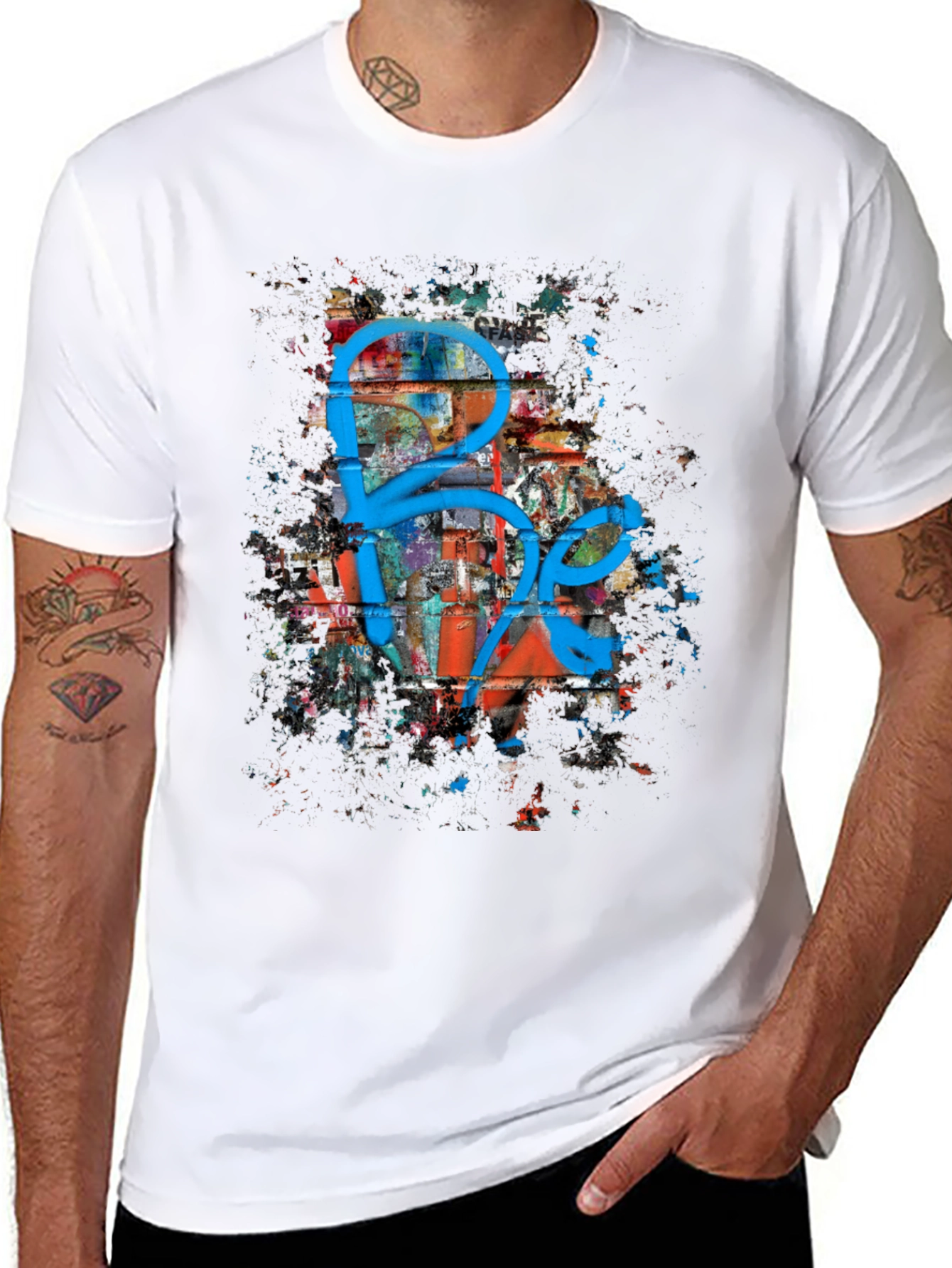 Graffiti Art Graphic Print Black T-Shirt