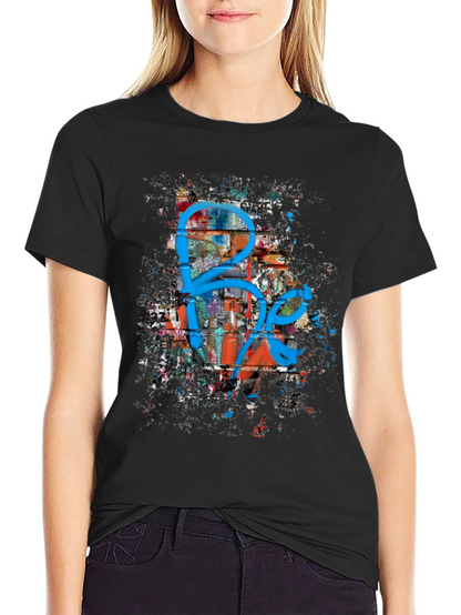Graffiti Art Graphic Print Black T-Shirt