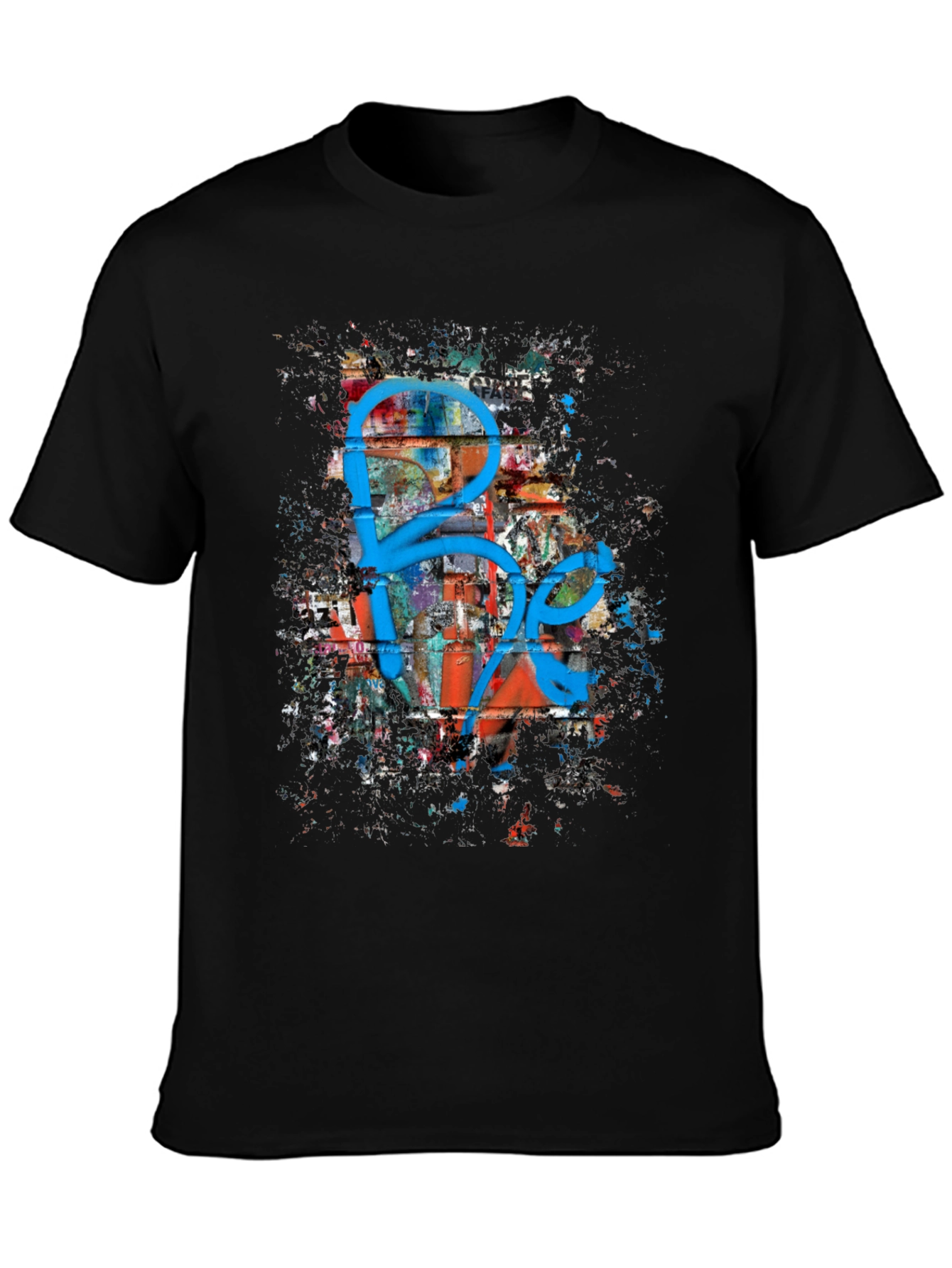 Graffiti Art Graphic Print Black T-Shirt