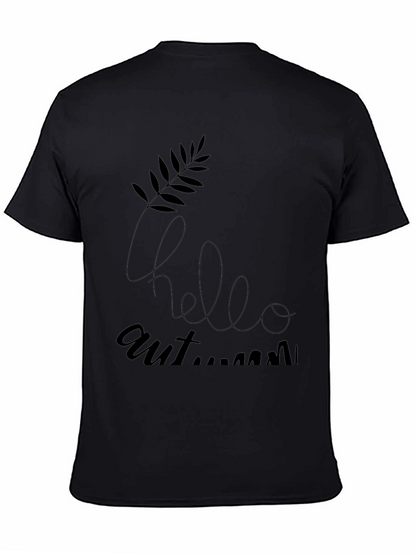 Hello Autumn Graphic Black T-Shirt