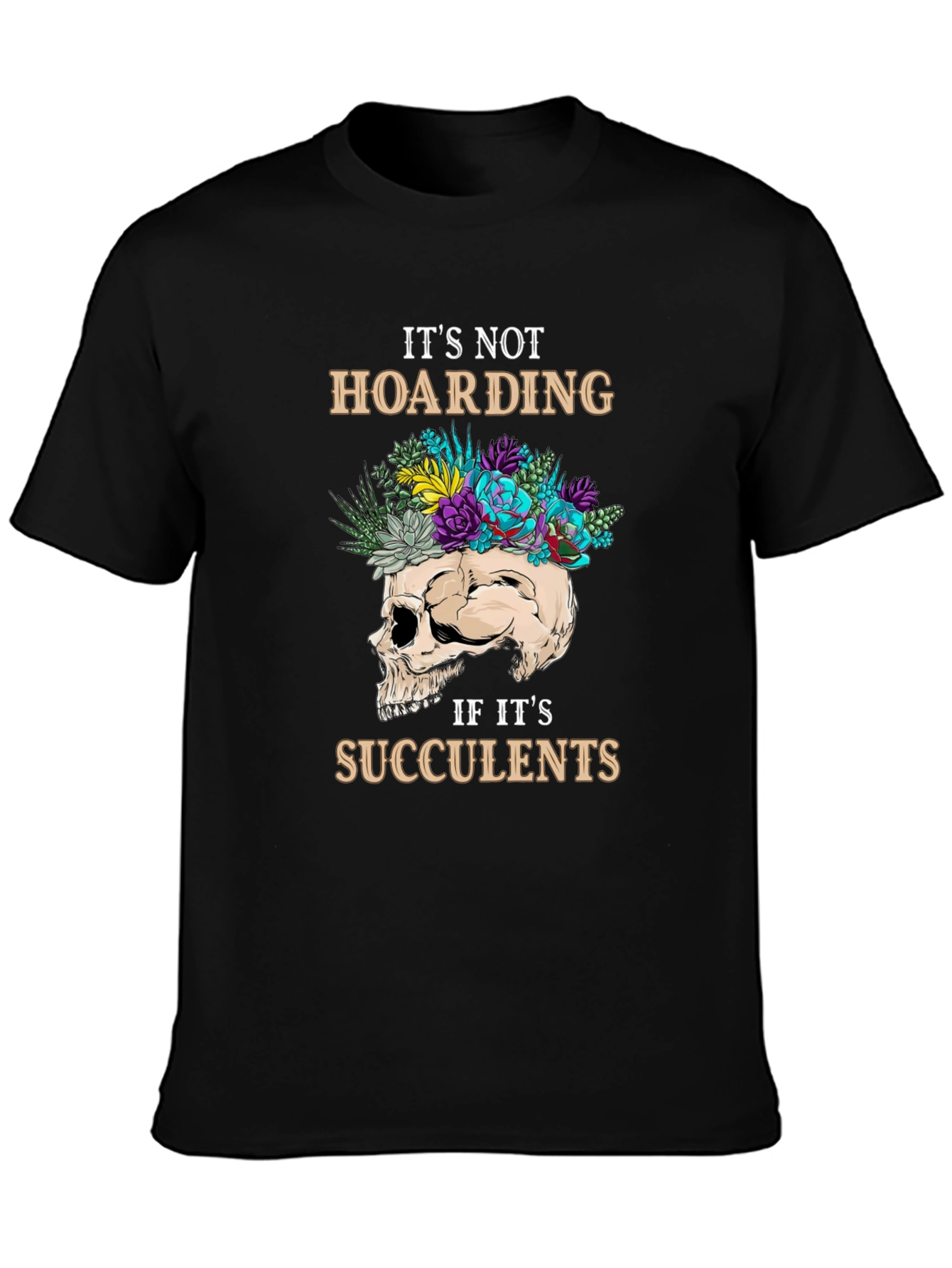 Succulent Skull Graphic T-Shirt