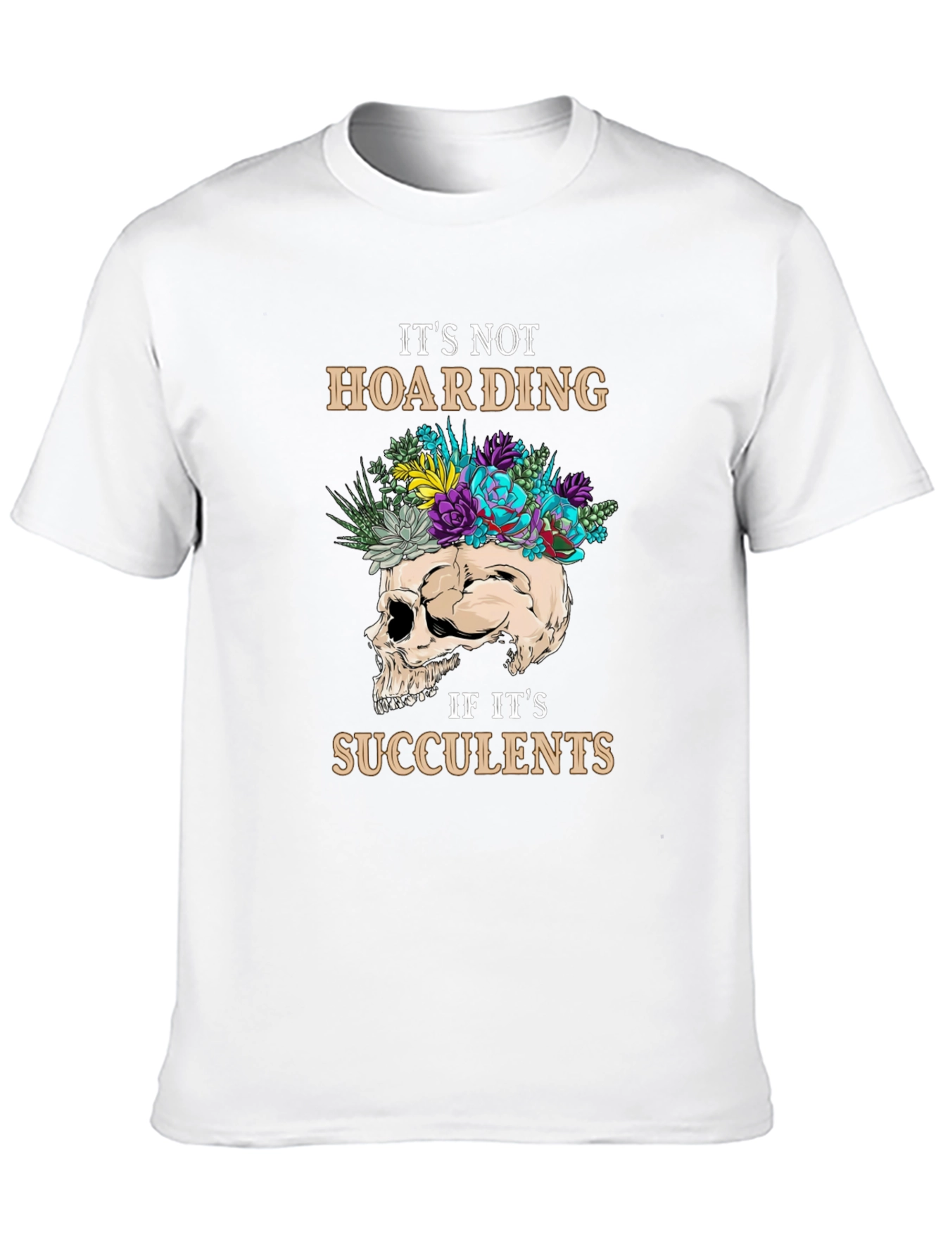 Succulent Skull Graphic T-Shirt