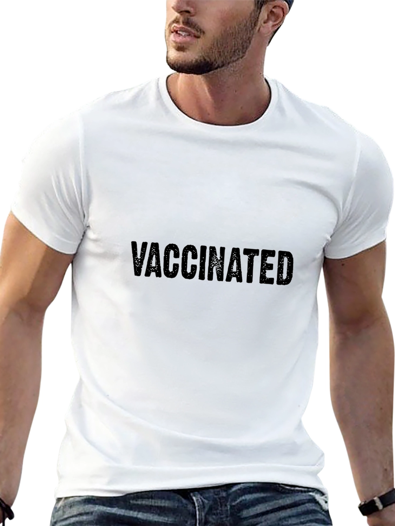 Vaccinated Graphic Tee - Black Short Sleeve Shirt