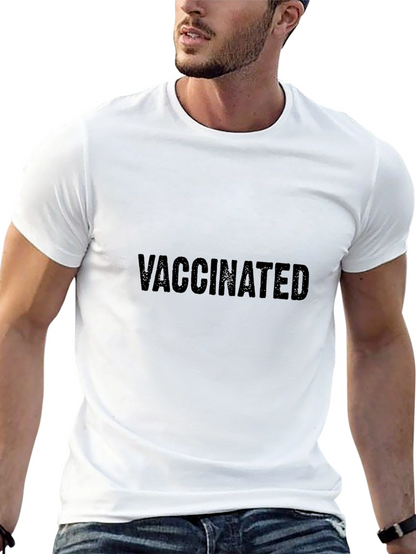 Vaccinated Graphic Tee - Black Short Sleeve Shirt