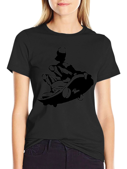 Skateboarder Silhouette Graphic Tee - Black