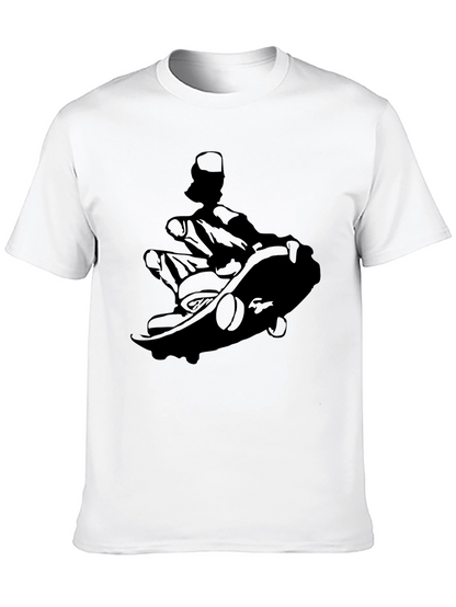 Skateboarder Silhouette Graphic Tee - Black