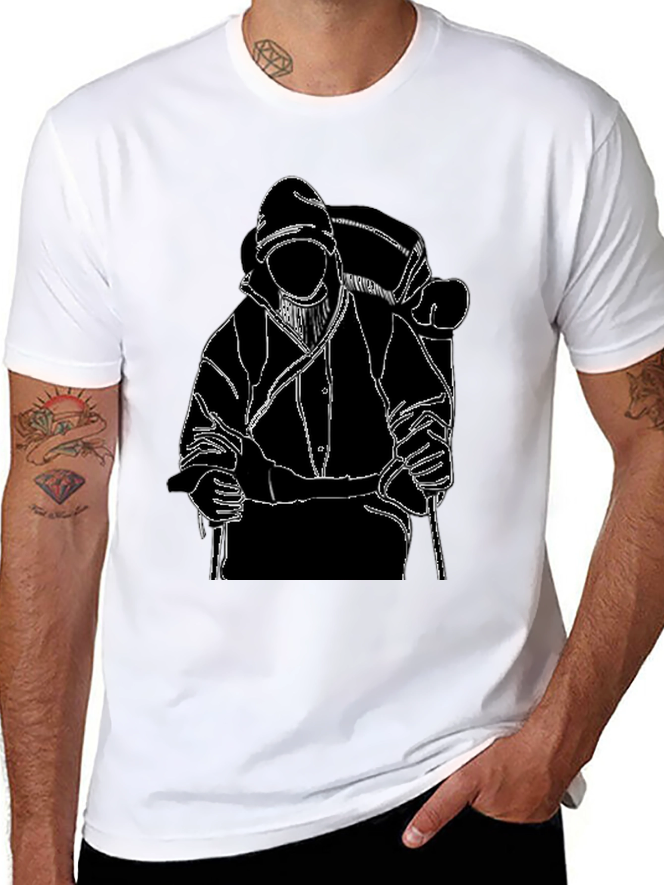Backpacker Graphic T-Shirt - Black