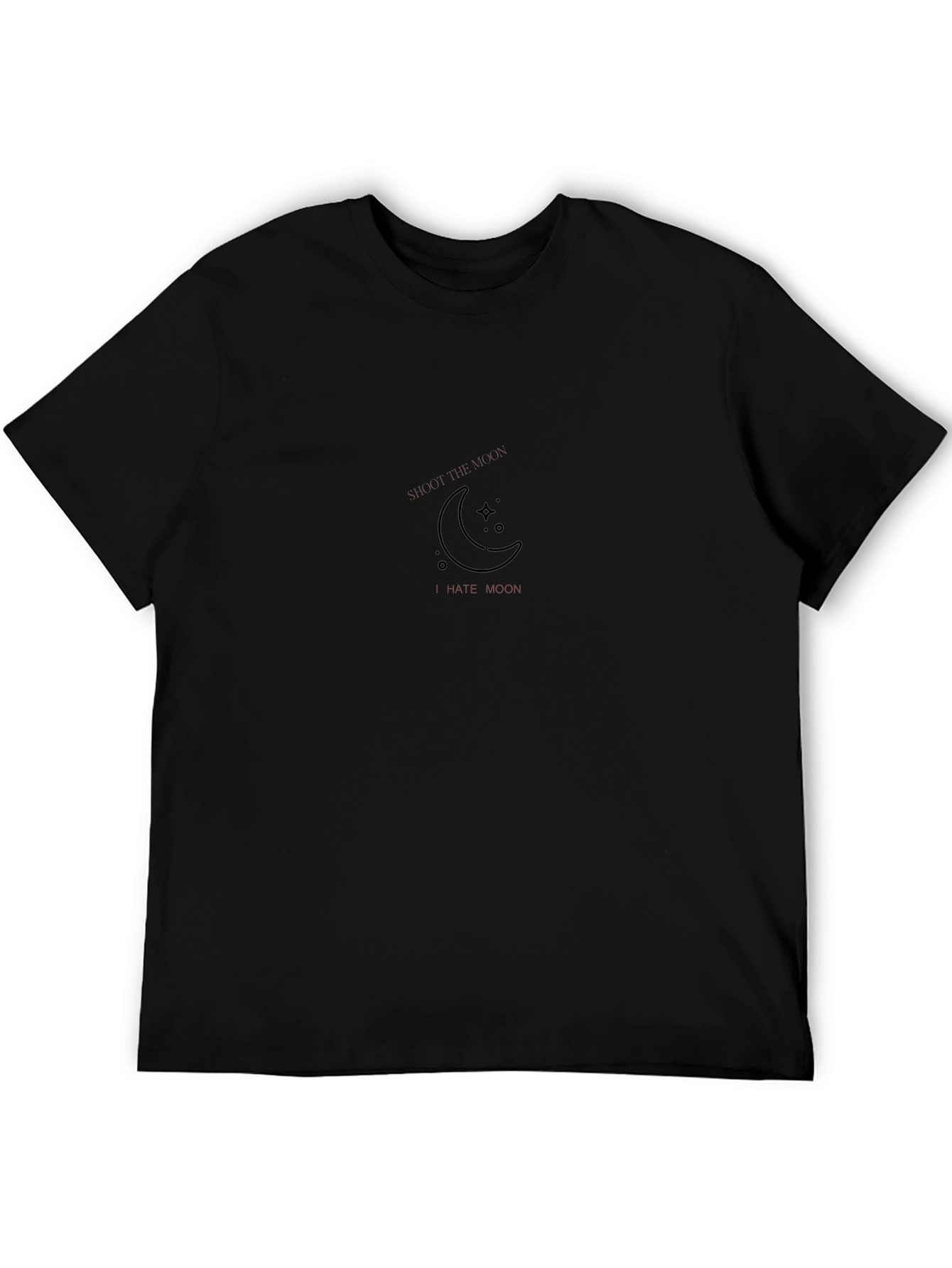 Minimalist Moon Vibes Black T-Shirt