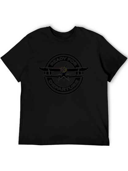 Ready For Departure Biplane Graphic Tee - Black