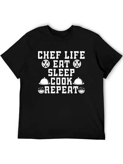Chef Life Eat Sleep Cook Repeat Graphic T-Shirt