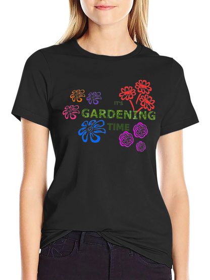 Gardening Time Black T-Shirt