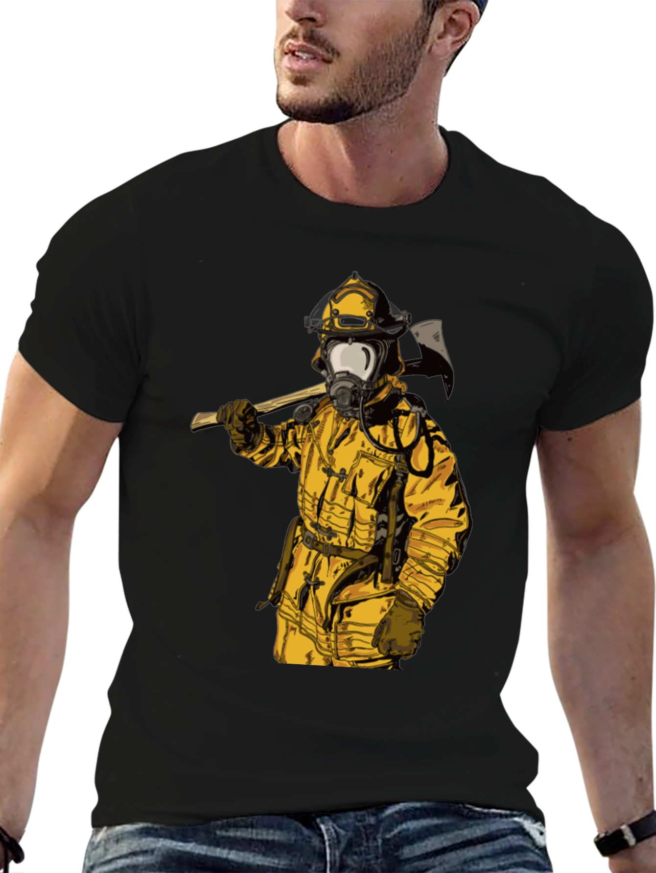 Firefighter Axe T-Shirt - Bold Graphic Tee